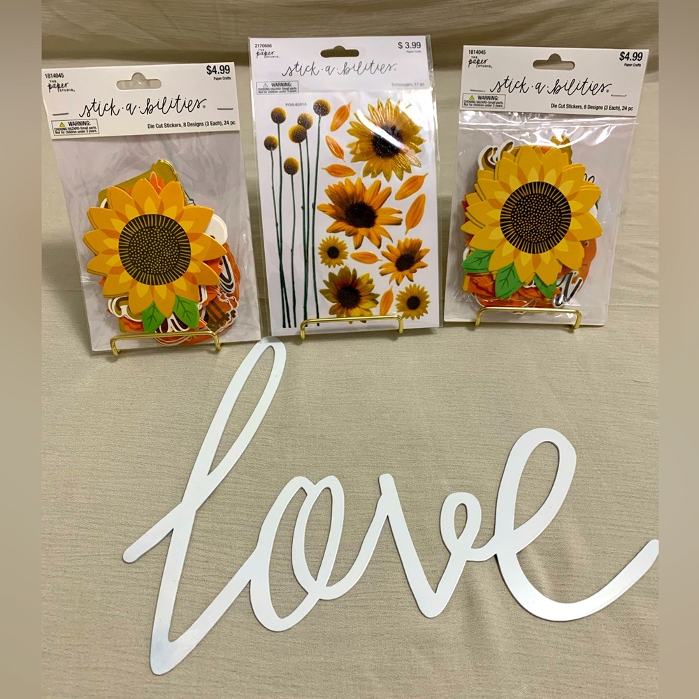 65 pc The Paper Studio Stickabilities Fall Themed & Sunflower Stickers
